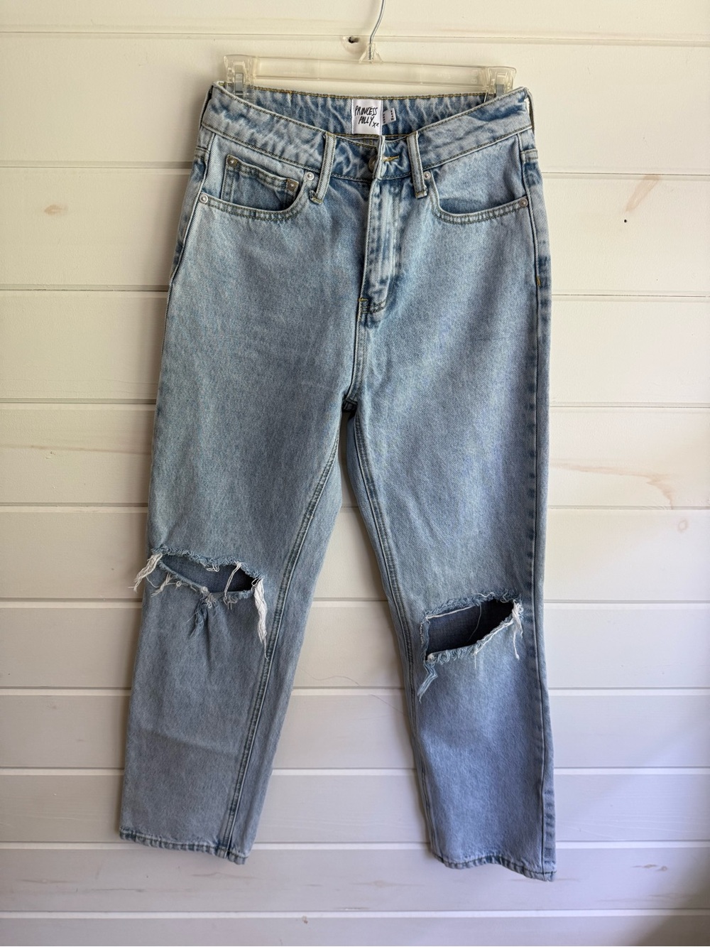 Princess Polly Light Wash Ripped Boyfriend Jeans